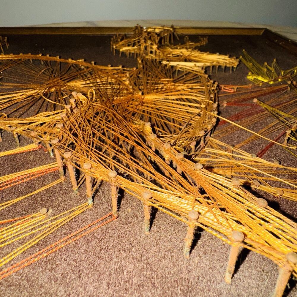 Vintage Nail String Deer Art‎ Fawn Doe 19" Whimsy Farm Boho Cottage Countryside - Picture 5 of 12